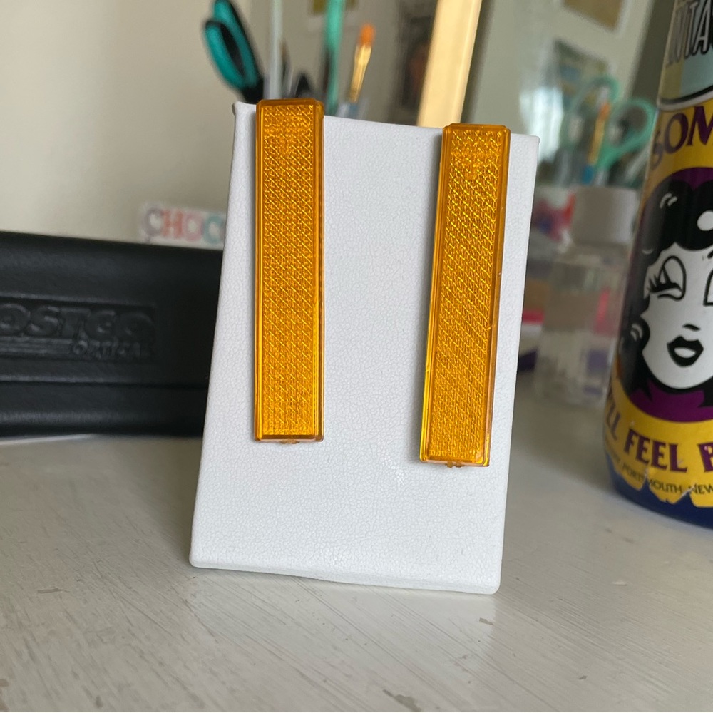 Vintage neon rectangle earrings
